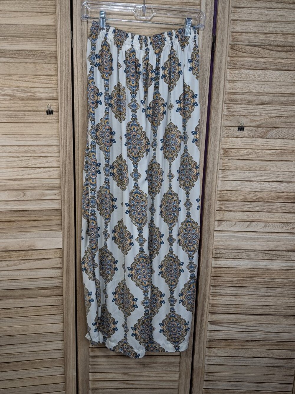 Women's Cream Bohemian Print Maxi Skirt Size Small